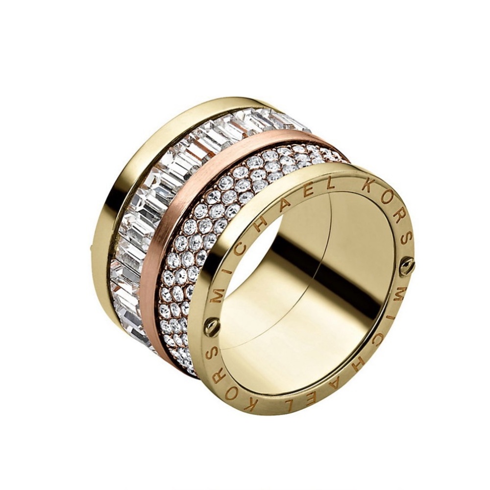 Michael Kors Gold Ring with Crystal Accents